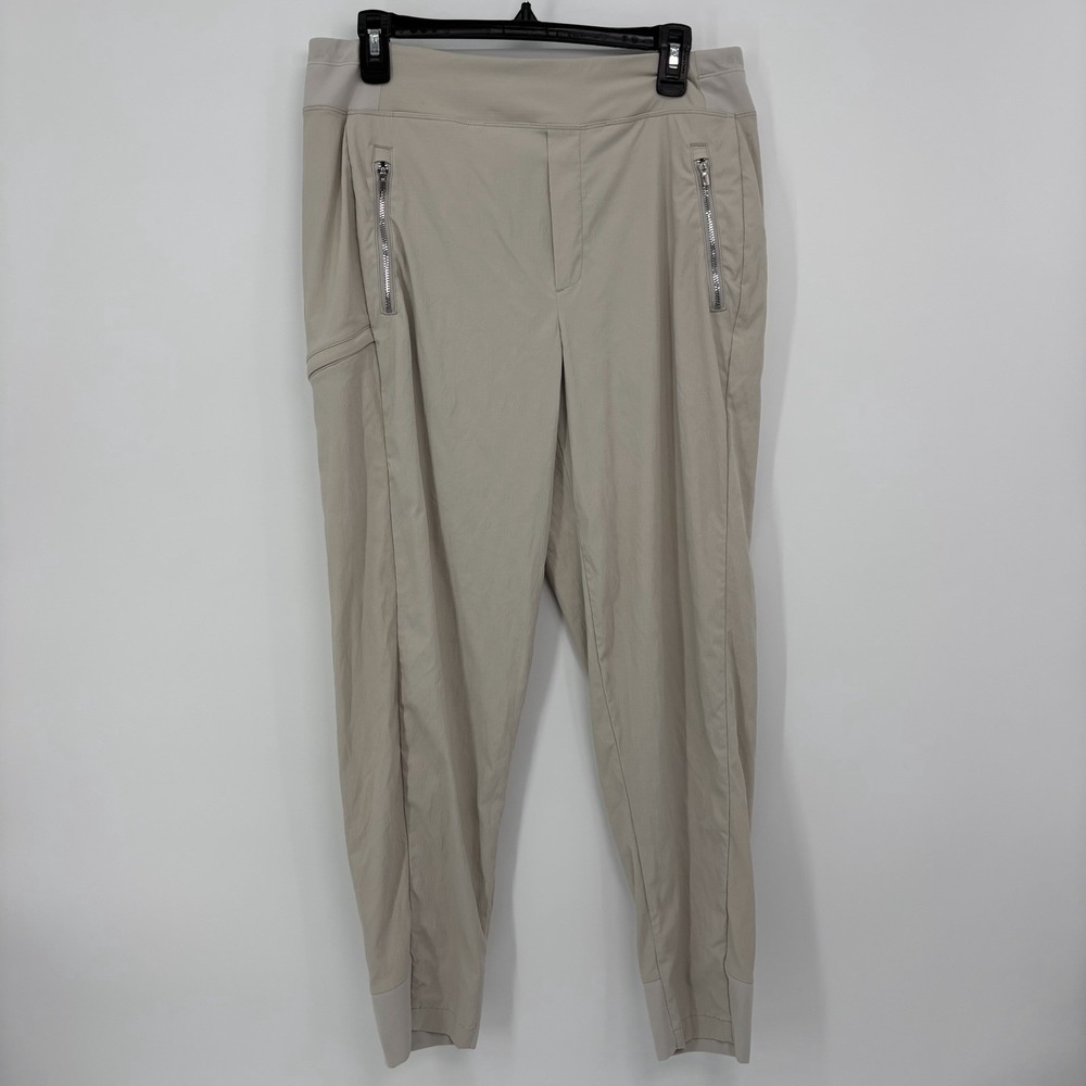 Athleta‎ Trekkie North Jogger Pants Womens 12 Beige Hiking Running Ripstop
